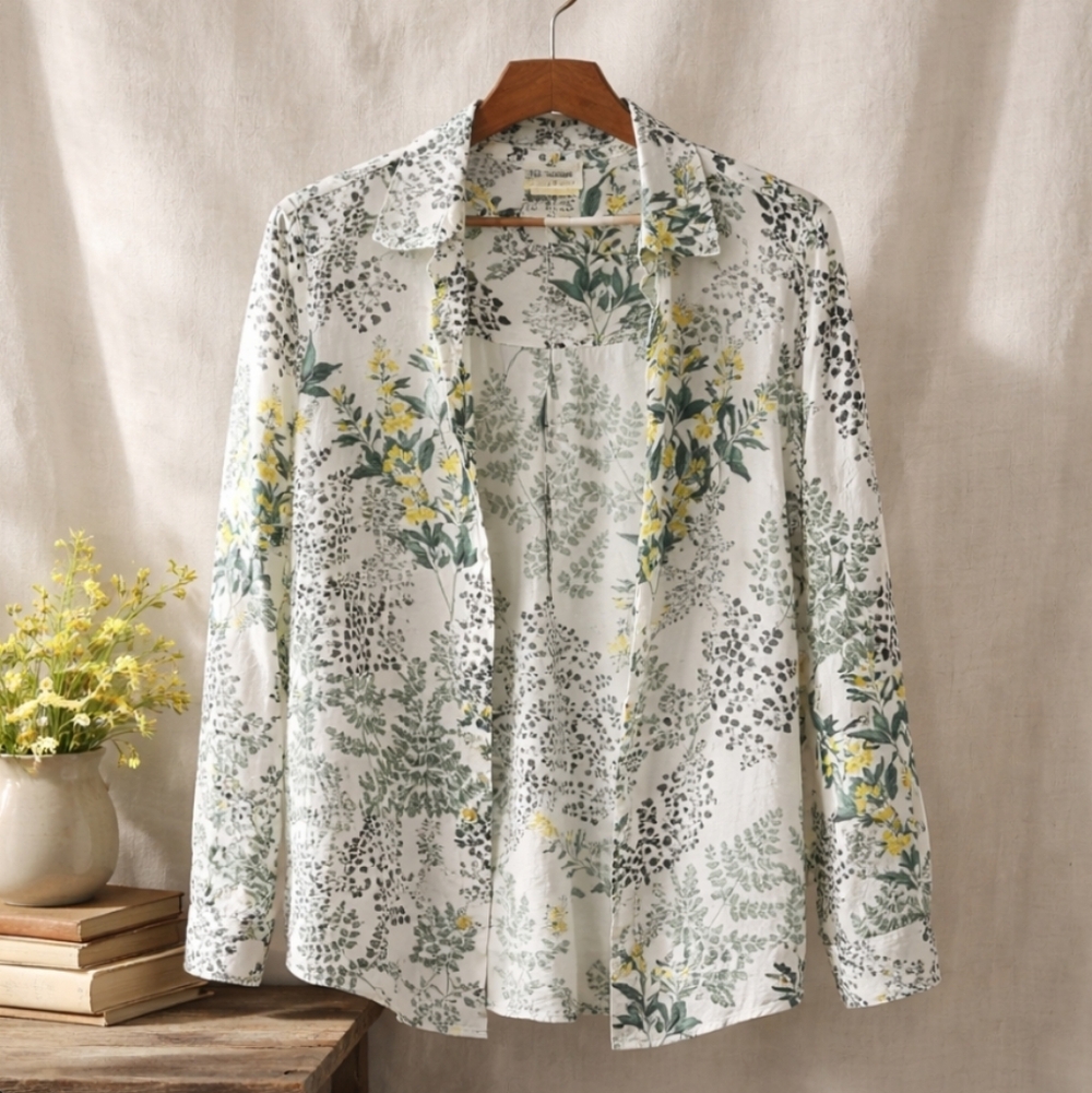 Cynthia Rowley 100% Linen Button Up Shirt Sz Medium